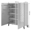 Lentyninė spinta Cama Meble ABETO 100.5 x 40 x 121.5 cm balta/blizganti balta, ant grindų statoma prie sienos