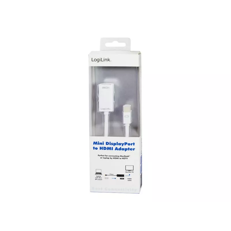 Vaizdo kabelio adapteris LOGILINK Mini DisplayPort į HDMI Type A CV0036A, 0,1 m, pilka