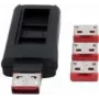 EXSYS EX-1114-R USB Type-A prievadų užraktas, 4 rakinami dangteliai USB-A lizdams su raktu, raudonas