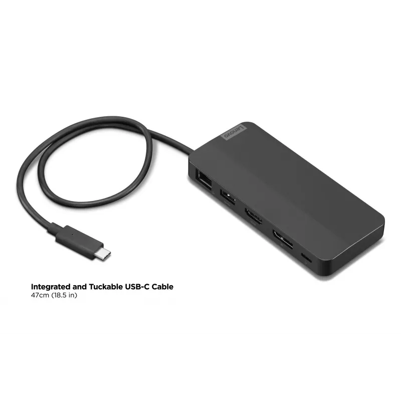 Lenovo 40B90100EU USB-C dokas / prievadų replikatorius, laidinis, USB 3.2 Gen 1 (3.1 Gen 1) Type-C, juodas