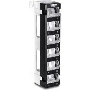 TRENDnet TC-KP12V Keystone Patch Panel 12 prievadų tuščias kampinis sieninis montavimas