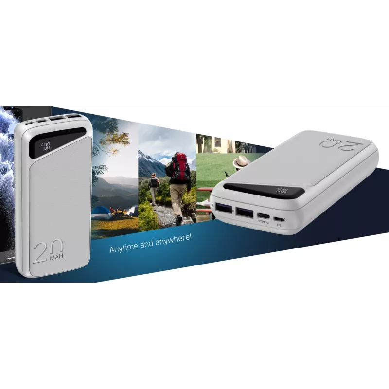 Nešiojamas išorinis akumuliatorius Navitel PWR20 MX WHITE 20000 mAh