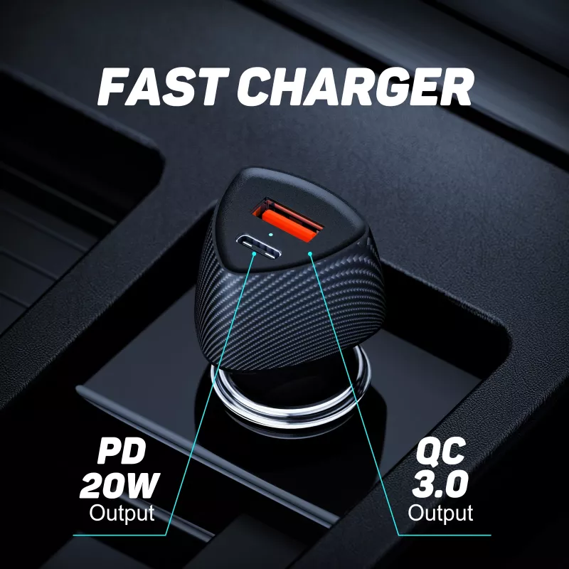 Automobilinis kroviklis Tellur FCC10 38W 6A PD20W QC3.0 – USB-C ir USB-A maitinimo adapteris