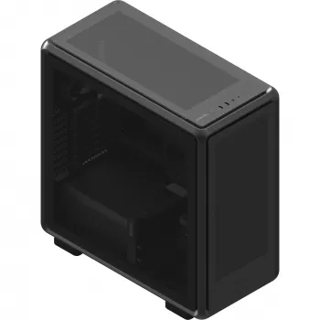 PC korpusas Midi Tower Cooler Master MasterFrame 600 Mesh — juodas, ATX/EATX, 2x200 mm priekiniai ventiliatoriai, priekinės/šoninės ventiliatorių laikikliai, 2x3.5 colio + 3x2.5 colio diskų vietos