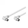 Wentronic Goobay anteninis kampinis jungiamasis kabelis, baltas, 2,5 m – IEC/Coax kištukas 90° IEC/Koax lizdas 90° (11521)