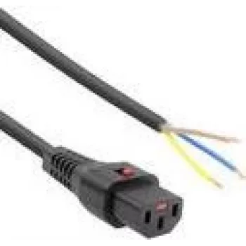 ACT maitinimo laidas C13 IEC Lock atviras galas juodas 4 m PC1026 230V 10A
