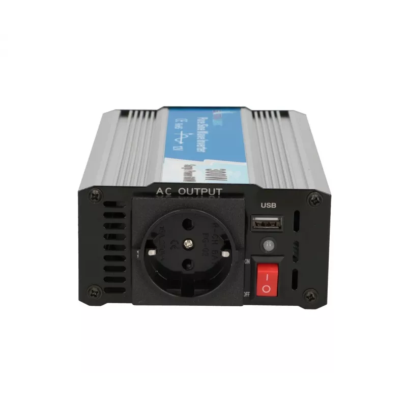 Įtampos keitiklis Extralink OPIP-300W 12V 300W grynas sinusas, aliuminio korpusas, aktyvus aušinimas