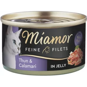 Šlapias kačių ėdalas Miamor MIAMOR Feine Filets Tuna 100 g skardinė, suaugusiems, Žuvies skonis, 13% baltymų, 83% drėgmės