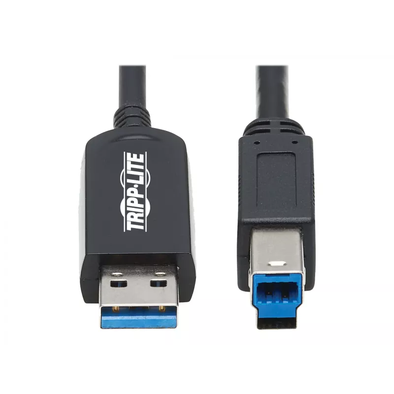 Eaton Tripp Lite Series USB 3.2 Gen 1 Plenum-Rated Fiber aktyvus optinis kabelis (AOC) - A/B M/M, juodas, 20 m - USB kabelis - USB A tipas (M) prie USB B tipo (M) - USB 3.2 Gen 1 - 20,0 m - P