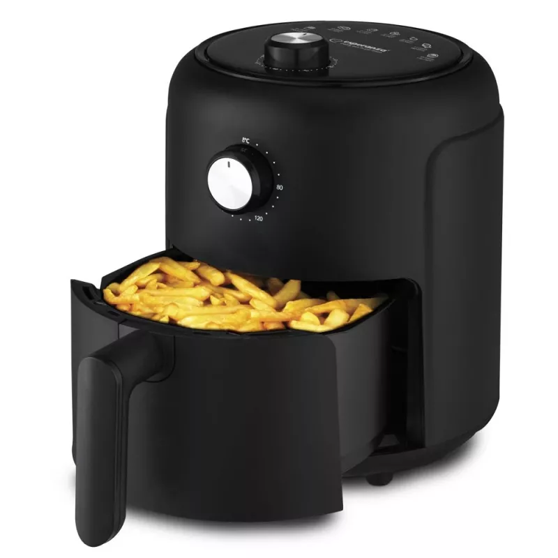 Karšto oro gruzdintuvė ESPERANZA EKA001, 2,6 L, 1000 W, 7 programų, juoda, kompaktiška