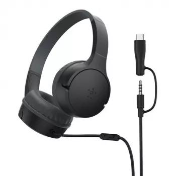 Belkin SoundForm laidinės ant ausų ausinės vaikams, juodos AUD010hqBK