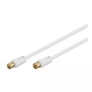 Wentronic Goobay anteninis jungiamasis kabelis, 100% ekranuotas, auksuotas, baltas, 7,5 m - Coax kištukas Coax lizdas (67286)