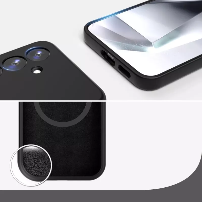 4smarts Silicone Case Cupertino 541337 juodas silikoninis dėklas telefonui Samsung Galaxy A56