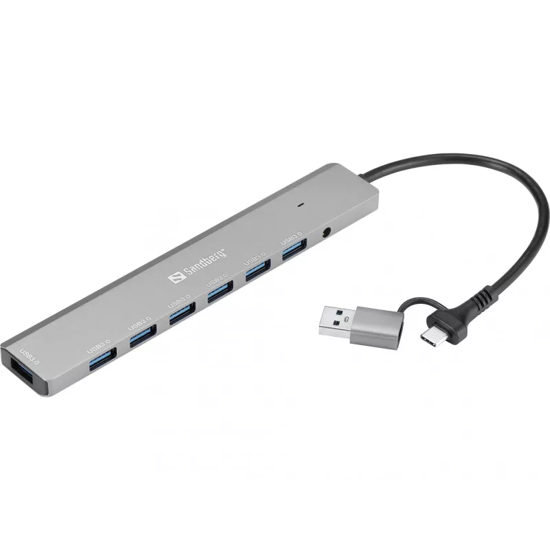 USB mazgas SANDBERG 136-66 — 7x USB 3.0 prievadai, išorinis maitinimas
