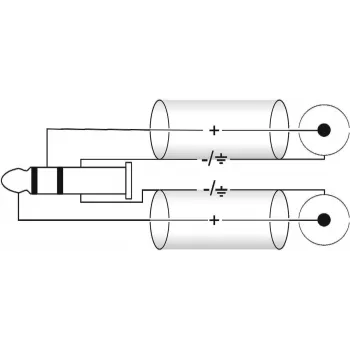 Adapterinis laidas Omnitronic 3,5 mm lizdas į 2x RCA, 90° kištukas, 0,5 m
