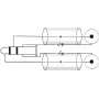 Adapterinis laidas Omnitronic 3,5 mm lizdas į 2x RCA, 90° kištukas, 0,5 m