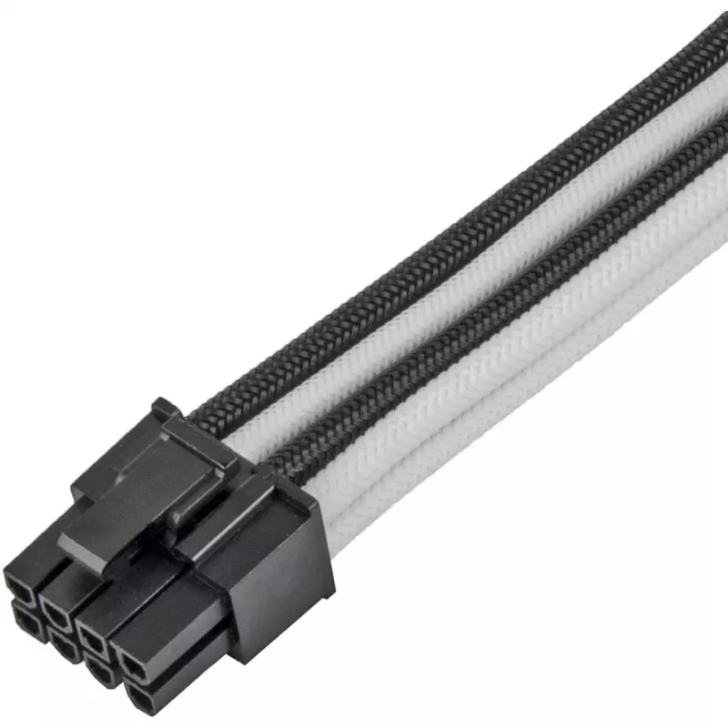 Prailginimo laidas SILVERSTONE PP07E 8 kontaktų PCIe 30 cm (juodas/baltas)