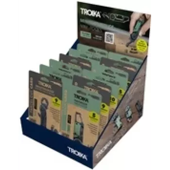 TROIKA Mini Tool Display CD156 — 12 mini daugiafunkcinių įrankių rinkinys
