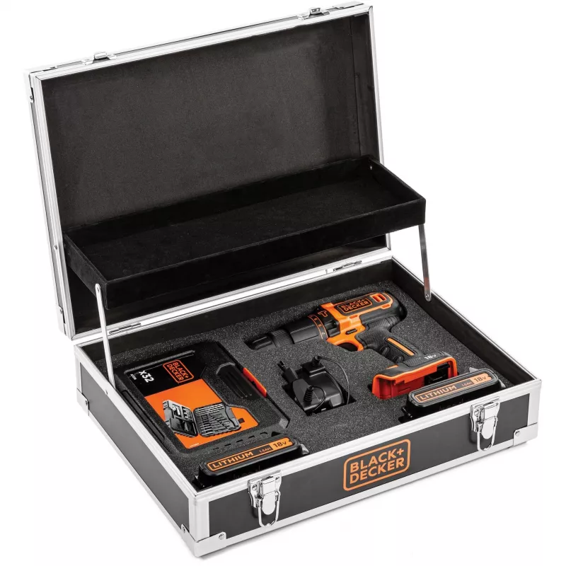 Grąžtas Black & Decker BDCHD18B2FC-QW 18V Ličio jonų 2 akumuliatoriai
