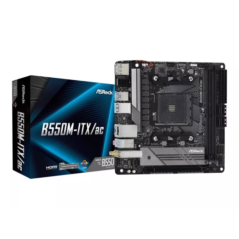 Pagrindinė plokštė ASRock B550M-ITX/ac AMD B550 Socket AM4 mini ITX