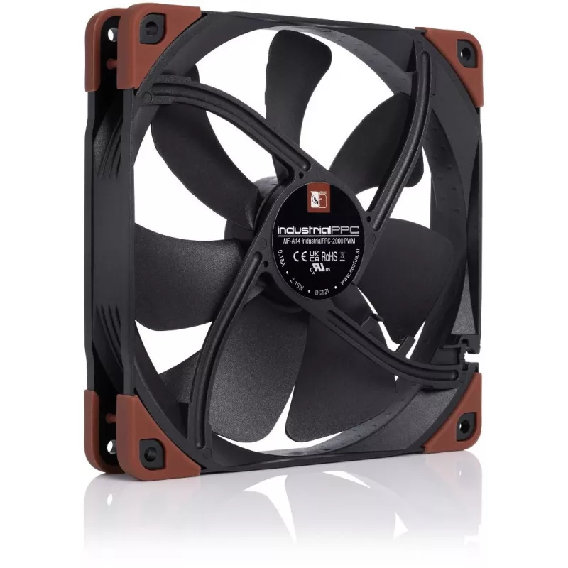 Ventiliatorius Noctua NF-A14 INDUSTRIALPPC-2000 PWM, 140x25 mm, 12V, PWM, 500–2000 RPM, 182,5 m³/h, IP52, SSO guolis