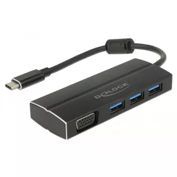 DeLOCK 63932 USB 3.2 Gen 1 Type-C dokinimo stotelė nešiojamam kompiuteriui, juoda