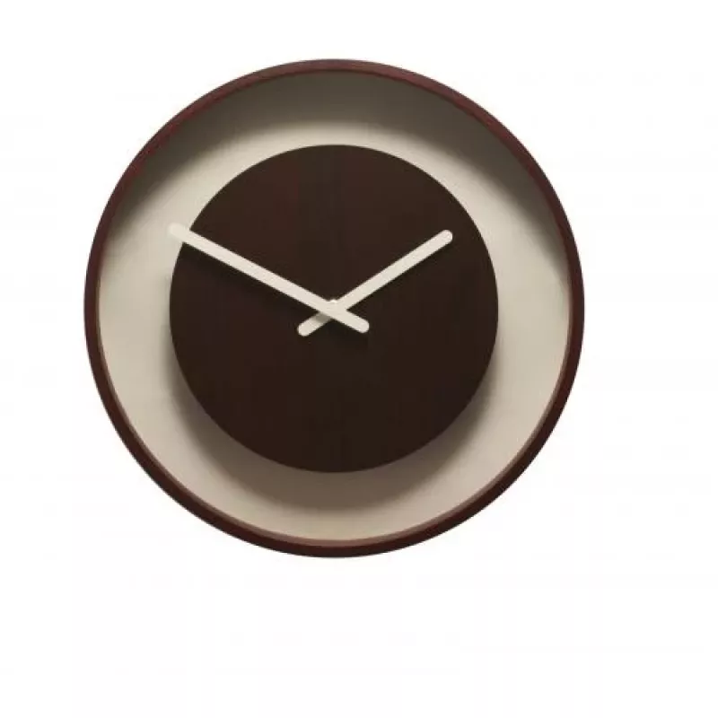 NeXtime 3046br Wood Loop sieninis laikrodis, tamsus medis, Ø30 cm