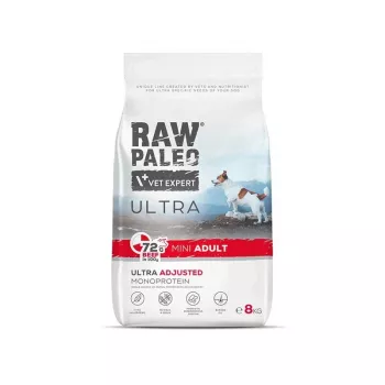 VET EXPERT RAW PALEO Ultra Mini Adult Beef sausas šunų ėdalas su jautiena - 8 kg