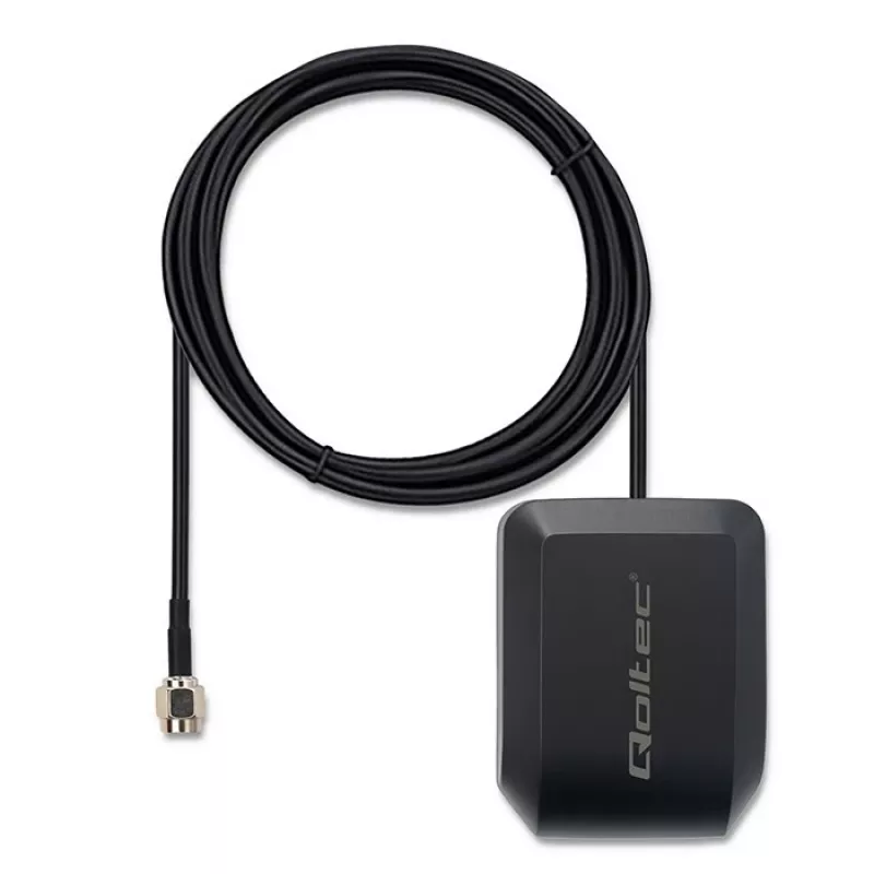 GPS/GLONASS antena QOLTEC 57055 su magnetiniu pagrindu, 28 dB stiprinimas