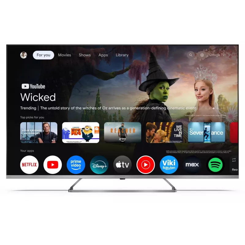 Sharp 4K QLED MiniLED TV 50JP7265E | 50 colių | Smart TV | Google TV | UHD | Sidabrinis