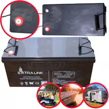 Extralink AGM akumuliatorius 12V 200Ah sandarus švino-rūgštinis (VRLA), 12 V, 200 Ah, be priežiūros