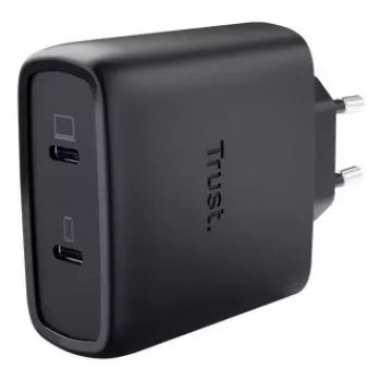 Įkroviklis Trust Maxo 65W 2 prievadų USB-C GaN greitasis įkrovimas juodas