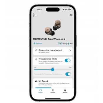 SENNHEISER Momentum MTW4 belaidės Bluetooth triukšmo slopinimo sportinės ausinės – balta ir sidabrinė