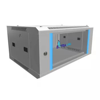 Sieninis 19 inch stelažas Extralink 4U 600x450 pilkas