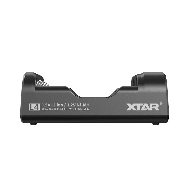 Baterijų įkroviklis XTAR 4 lizdai AA/AAA (Li-ion, NiMH) USB-C, LED indikatoriai, juodas