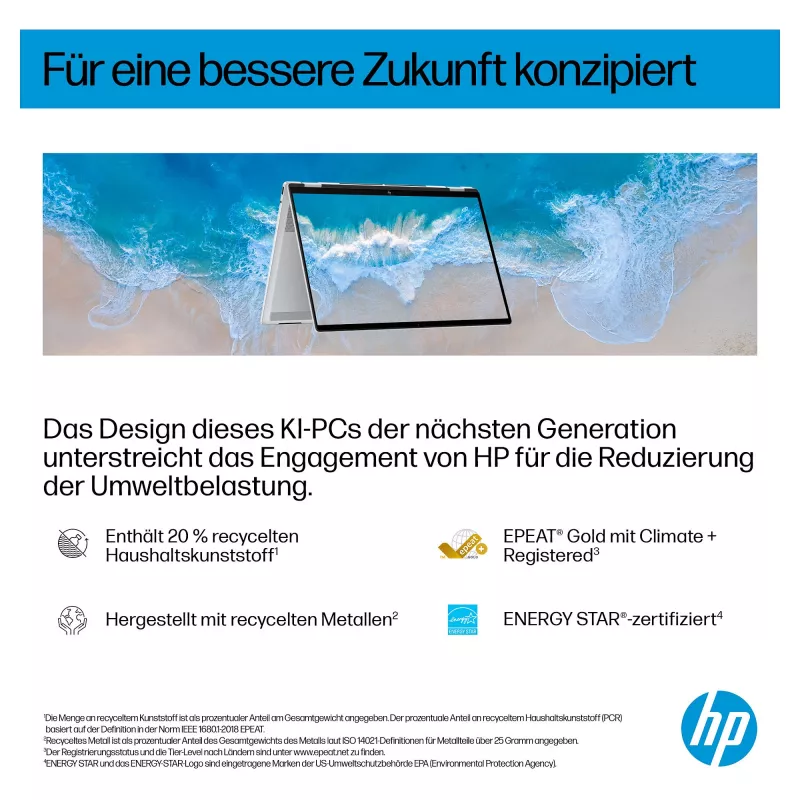 HP OmniBook X Flip Next Gen AI nešiojamas kompiuteris 16-as0054ng - sulankstomas dizainas - Intel Core Ultra 5 226V / 2.1 GHz - Win 11 Home - Arc Graphics 130V - 16 GB RAM - 512 GB SSD NVMe - 40,6 cm (16)