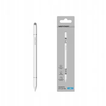 Rašiklis jutikliniam ekranui Vention KQLW0 3-in-1 magnetinis aliuminio lydinys, baltas, 18,2 g