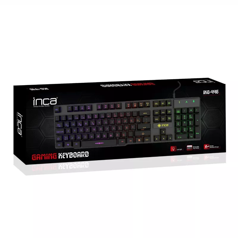 Incase Gaming Keyboard IKG-446 Regenbogen, RGB, dt. išdėstymas mažmeninė