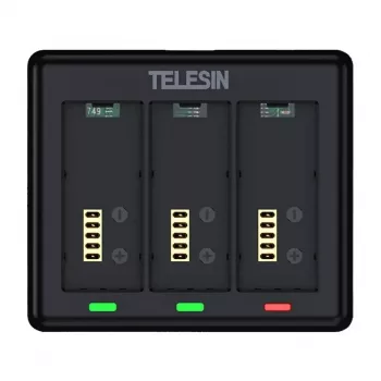 Įkroviklis 3 baterijoms Telesin S0-BCG-12-TGP, skirtas GoPro HERO 13 – 3 lizdų USB įkroviklis