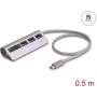 USB mazgas DELOCK 3 prievadai 5 Gbps su SD ir microSD kortelių skaitytuvu ir USB-C jungtimi