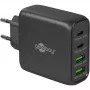 Goobay 64817 Įkroviklis mobiliesiems įrenginiams, ausinėms, išmaniesiems telefonams, planšetėms, juodas, AC greitasis įkrovimas, vidaus naudojimui (64817)