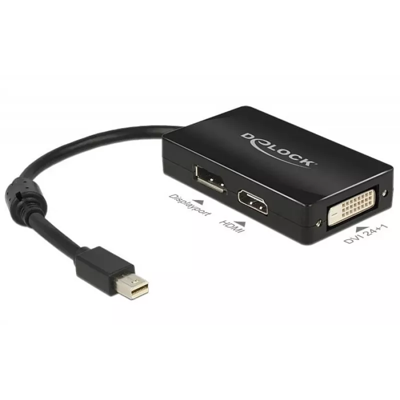 Laidas DeLOCK 0,16 m Mini DisplayPort → DisplayPort / HDMI / DVI-D adapteris
