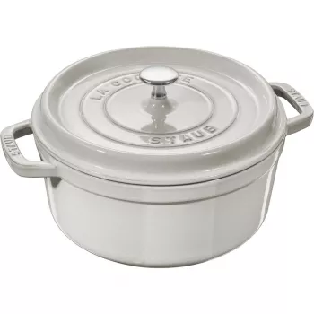 Ketaus apvalus puodas Staub La Cocotte 3,8 l trumelinis — emaliuotas, sandariai užsidarantis dangtis