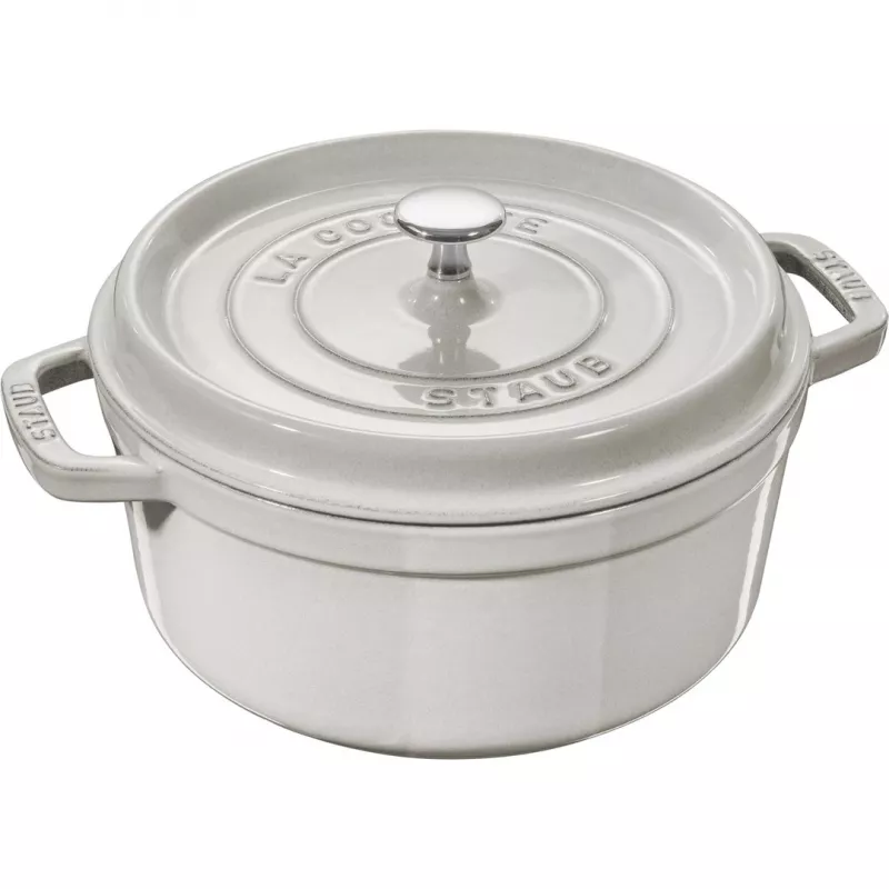 Ketaus apvalus puodas Staub La Cocotte 3,8 l trumelinis — emaliuotas, sandariai užsidarantis dangtis