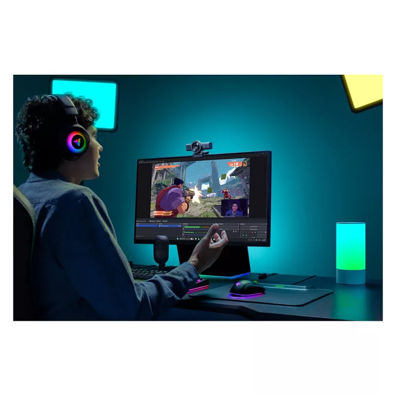 Razer Kiyo V2 X internetinė kamera, 1440p @ 60 FPS, automatinis fokusavimas, plačiakampė, juoda