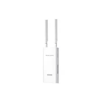 Belaidis maršrutizatorius TP-LINK MB118-4G — 4G LTE, vienos juostos 2,4 GHz, Wi‑Fi 4 (802.11n), 300 Mbps, Fast Ethernet, 4 išorinės antenos, baltas