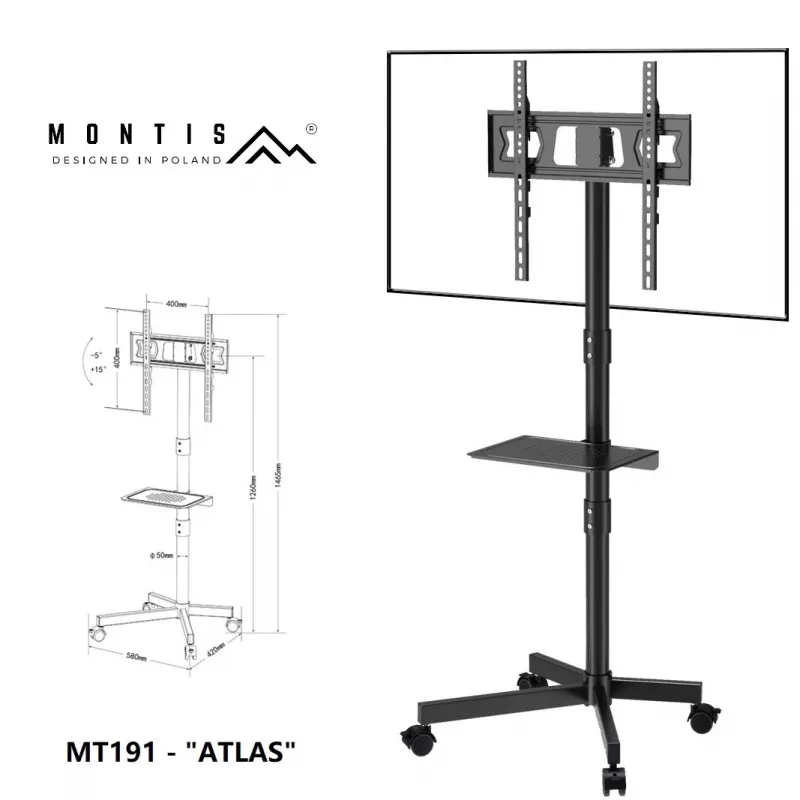 Mobilus TV stovas MONTIS MT191 ATLAS 26–60 colių ekranams, maks. 35 kg, VESA iki 400x400