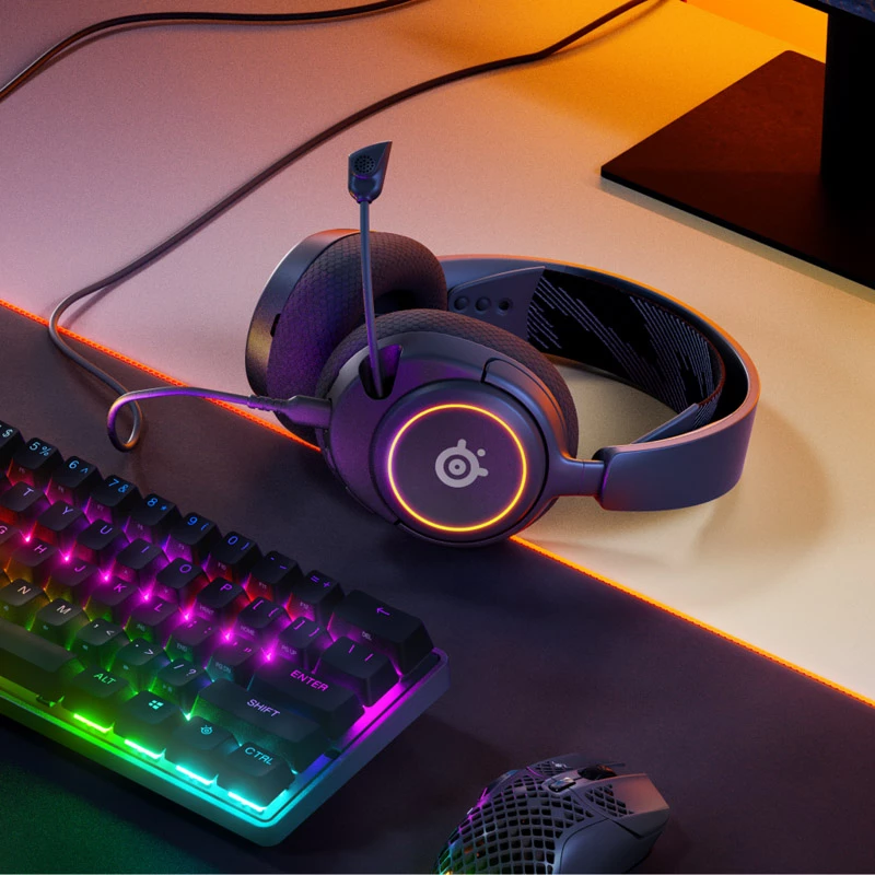 Steelseries Arctis Nova 3 ausinės, laidinės, lankeliu, žaidimams, USB Type-C, juodos