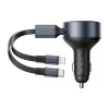 Automobilinis kroviklis Vention FFOB0 30W su USB‑C į Lightning kabeliu, 30 W išėjimas iPhone įkrovimui