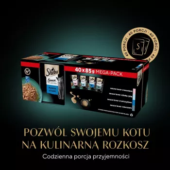 SHEBA Sauce Collection Fish flavors collection - šlapias kačių ėdalas - 40x85 g